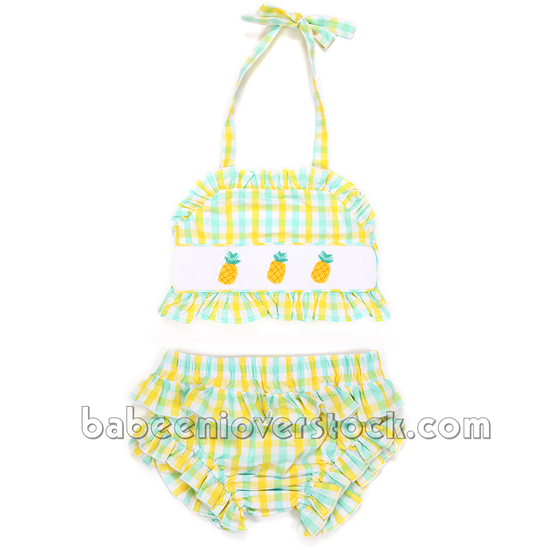 Cute pineapple girl smocked swimwear - BB1185